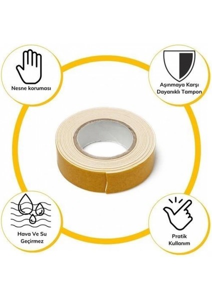 Çok Amaçlı Tüm Yüzeylerde Kullanıma Uygun Beyaz Çift Taraflı Köpük Sünger Montaj Bant fırsatları