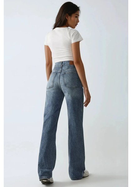 Kadın Straight Fit Denim Pantolon Kot