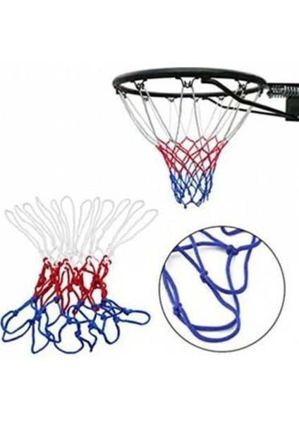 Basketbol Pota Filesi – Beyaz, Kırmızı, Mavi 3 Renkli (1 Adet)
