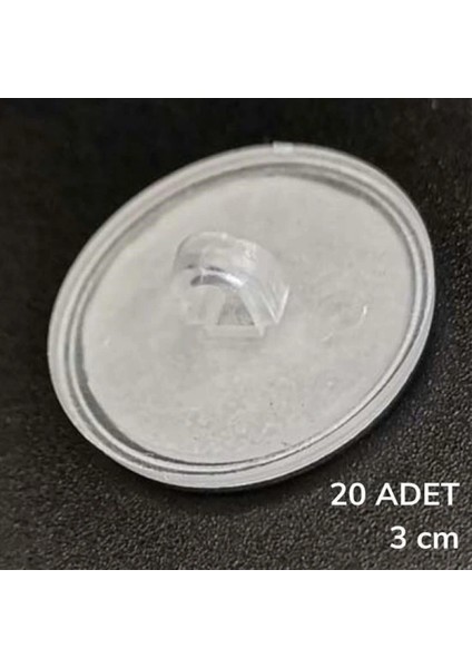 20 Adet Şeffaf Yuvarlak 3 Cm Çaplı Güçlü Disk Yapışkanlar fiyatları