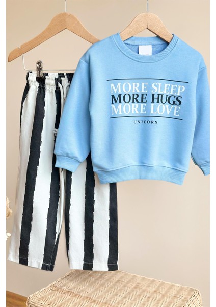 Erkek Çocuk Baskılı 3 Iplik Kumaş Kanvas Pantolonlu Pamuklu Alt Üst Takım fiyatları