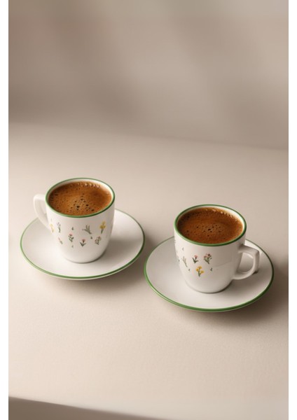 Botanical Seramik 2'li Kahve Fincan Takımı 110 cc