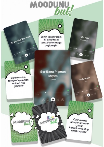 Moodunu Bul Mini Şarkı Sözü Ortamı Lyric Vibe modelleri