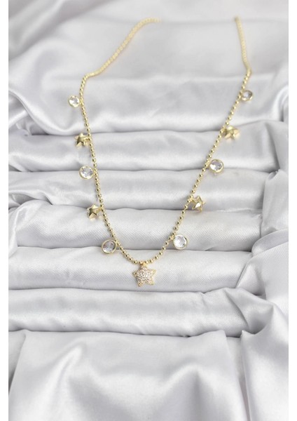 Pirinç Gold Renk Yıldız Model Kadın Kolye - TJ-BKO10640 fiyatları