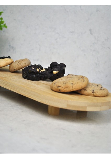 Bambu Ayaklı Sunum Tahtası Dekoratif Peynir Servis Tepsi Sunum Standı- 40X17 cm fiyatları