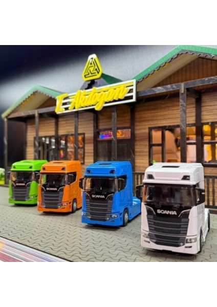 Scanıa Logolu Tır Maketi 4lü Set (Dorsesiz)