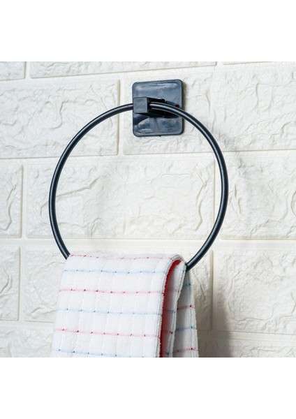 Kendiliğinden Yapışkanlı Siyah Paslanmaz Metal Yuvarlak Havluluk modelleri