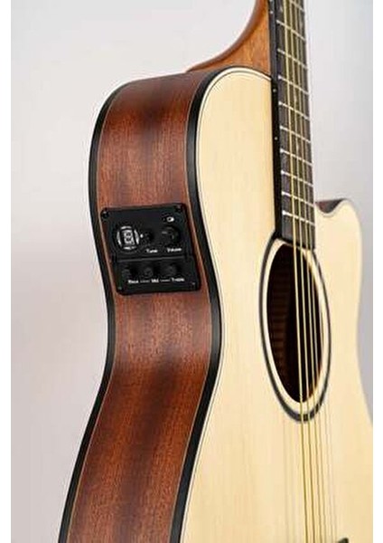 AGX300 Elektro Akustik Gitar İnce Kasa Natürel Mat 6 Tel Profesyonel Kullanım İçin