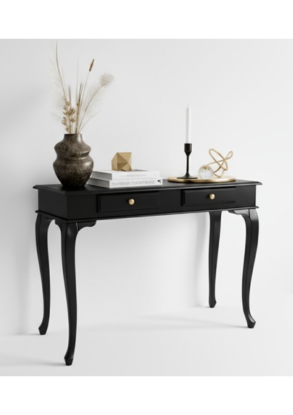 120 cm Masif Çekmeceli Lükens Siyah Dresuar fırsatları