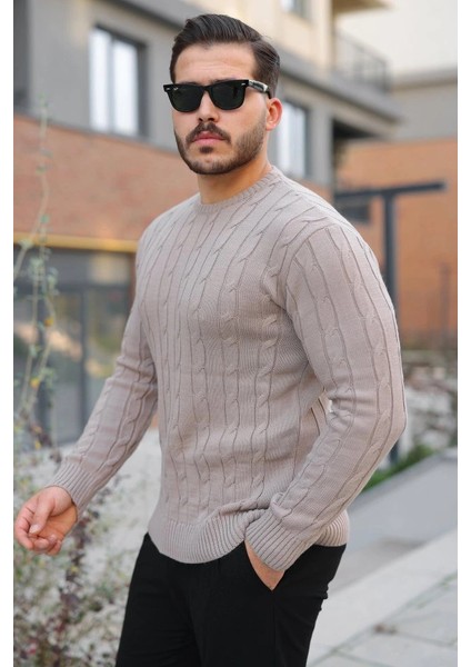 Erkek Örgü Desen Bisiklet Yaka Kazak fiyatları