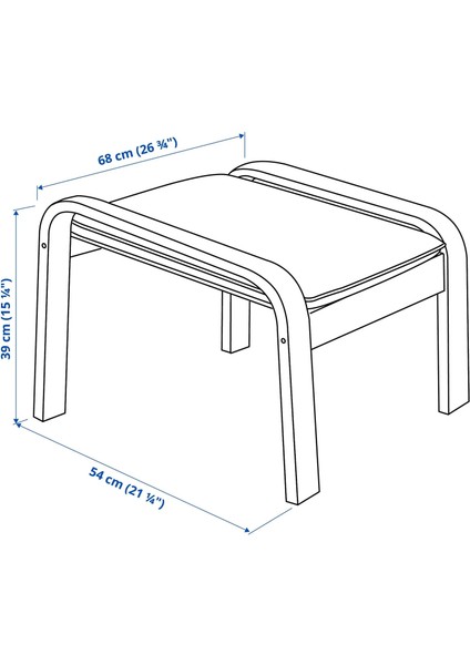 Poäng Ayak Uzatma Taburesi Hillared Koyu Mavi Huş fiyatları