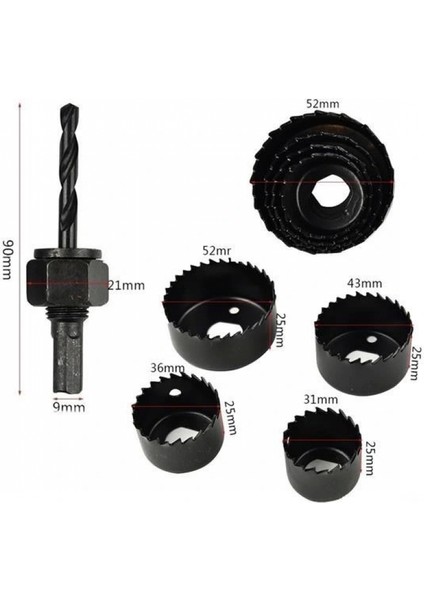 6 Parça Demir Ahşap Alçıpan Delme Buat Açma Seti indirimleri