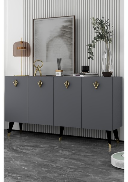 8209-32CT KB150 Konsol, Tv Ünitesi Antrasit-Altın