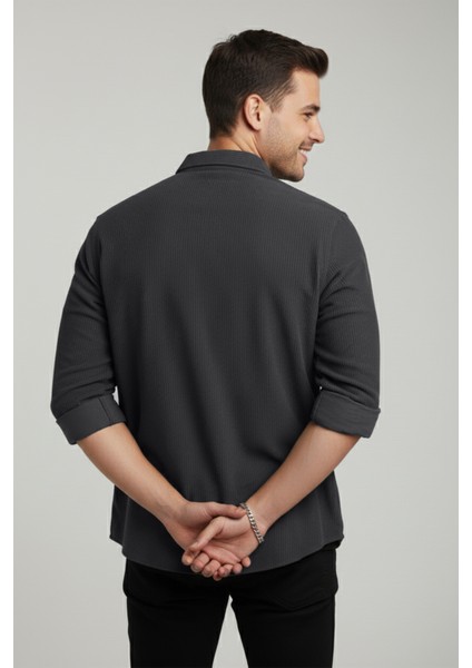 Erkek Füme Kadife Fitilli Rahat Kesim Gömlek Yumuşak Dokulu Likralı Kadife Gömlek 2600758 fiyatları