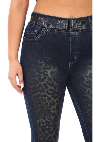 Büyük Beden Kadın Leopar Baskı Toparlayıcı Ekstra Battal Fit Pantolon modelleri