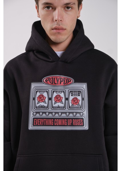 Jackpot Siyah Relaxed Fit Siyah Hoodie modelleri