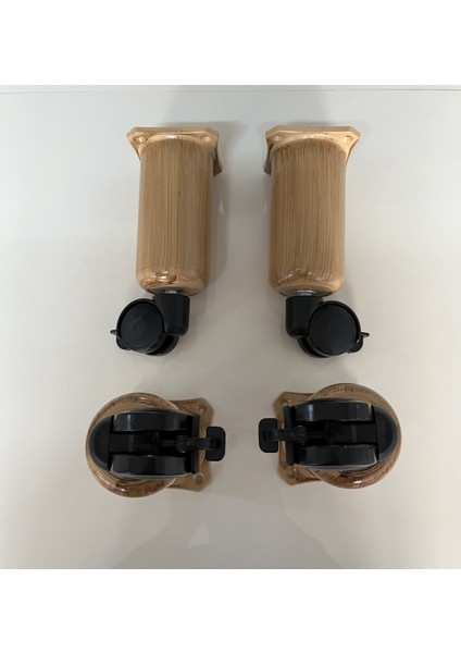 Tekerlekli Frenli Kilitli Sihirli Sehpa Ayağı Lux 20 cm 4 Adet Bohem Ayak 360 Derece Açık Kahve fiyatları