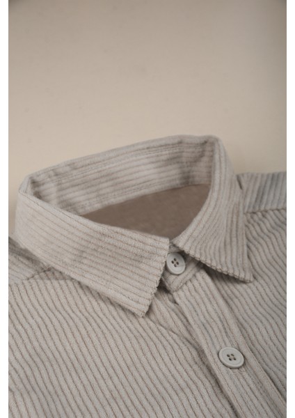 Erkek Gri Kadife Fitilli Rahat Kesim Gömlek Yumuşak Dokulu Likralı Kadife Gömlek 2600758 fiyatları