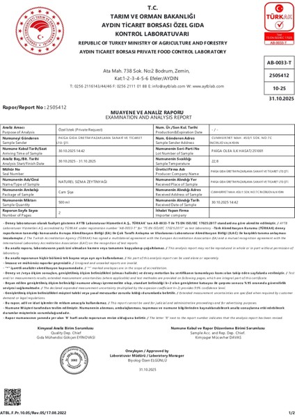 Ilk Hasat Filtresiz Soğuk Sıkım Natürel Sızma Zeytinyağı 500 ml modelleri