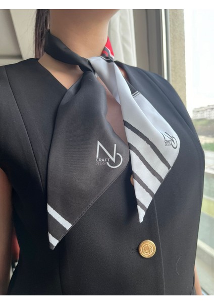 Öğretmenim Kırmızı Siyah Uzun Boyun Fuları