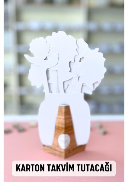 2026 Ayçiçek Temalı Masa Takvimi | Kayın Desenli Karton Tutucu | Dekoratif Takvim | Hediye Seçeneği