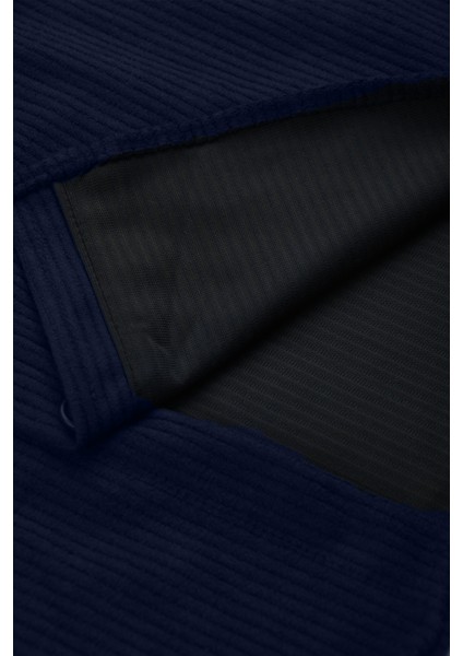 Erkek Lacivert Kadife Fitilli Rahat Kesim Gömlek Yumuşak Dokulu Likralı Kadife Gömlek 2600758 indirimleri