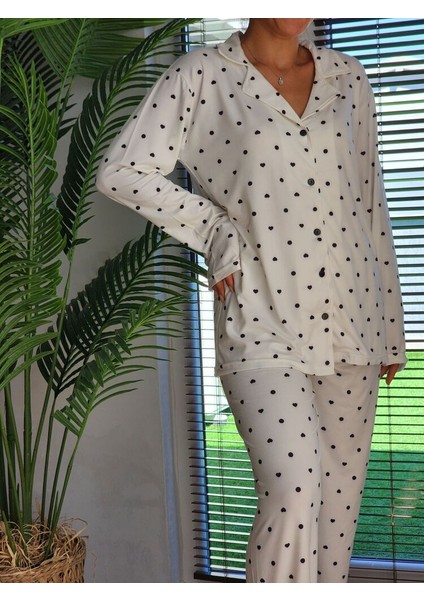 - Milan Siyah Puanlı Kadın Pijama Takımı
