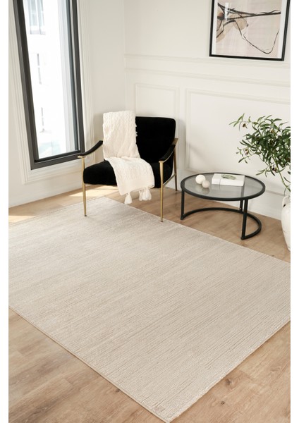 Modern Dokuma Halı Bej Yumuşak Dokulu Premium Salon Oturma Odası Mutfak Halısı