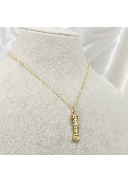 Renkli Taşlı Hareketli Balık Kolye Gold modelleri