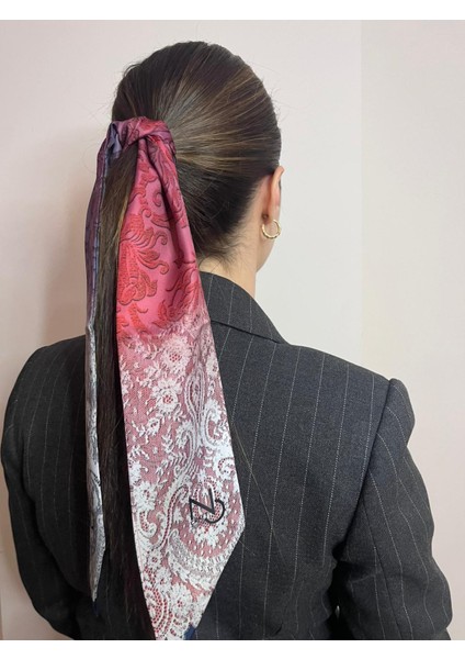 Bordo Şal Desen Uzun Boyun Fuları