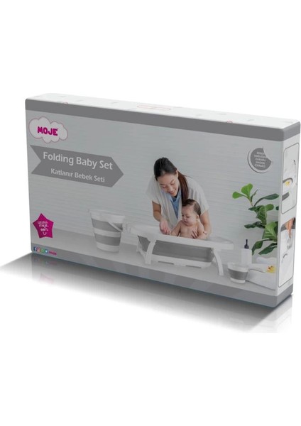 Çocuk Gelişim Moje Katlanır Küvet Seti Gri Pratik ve Konforlu Küvet Seçeneği fiyatları