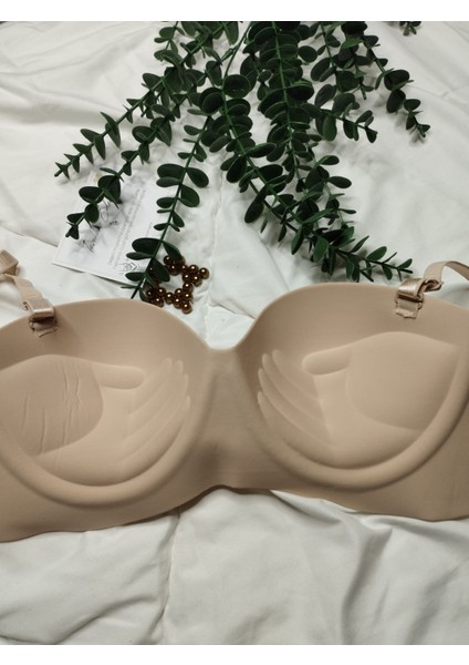 Pudra Ten Rengi El Destekli Lazer Kesim Çıkarılabilir Askılı Sütyen – B Cup fiyatları