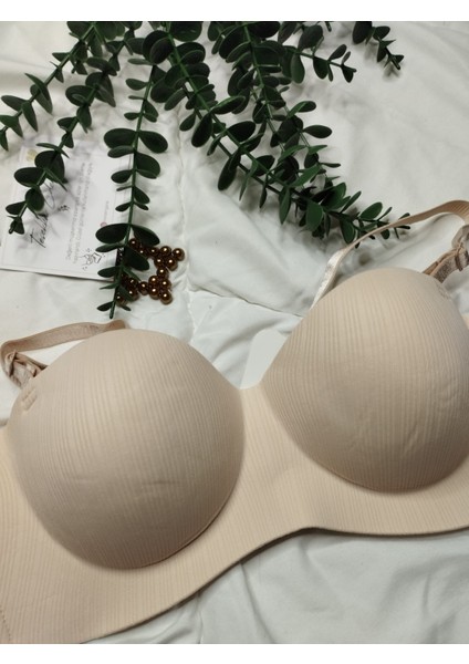 Pudra Ten Rengi El Destekli Lazer Kesim Çıkarılabilir Askılı Sütyen – B Cup fırsatları