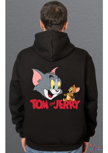 Tom And Jerry Kedi Fare Çizgi Dizi Cartoon Network Sweatshirt Unisex Kapüşonlu Hoodie