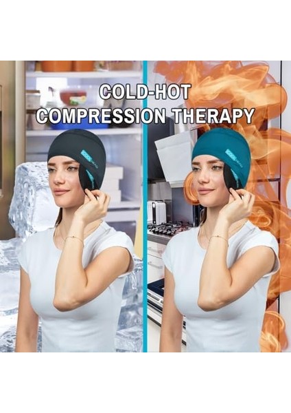 Icool Head Migren Başlığı, Baş Ağrısı Için Jel Soğuk Kompres, Migren Bandı, Gerginlik, Sinüs Ağrısı, Şişmiş Gözler, Stres Azaltma, Kafa Yaralanma ve Travma Için Soğutma Başlığı (Siyah) modelleri