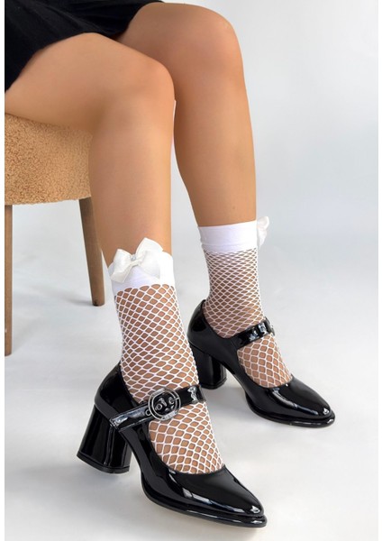 Kemerli Topuklu Ayakkabı Siyah Topuk Boyu 6 cm fiyatları