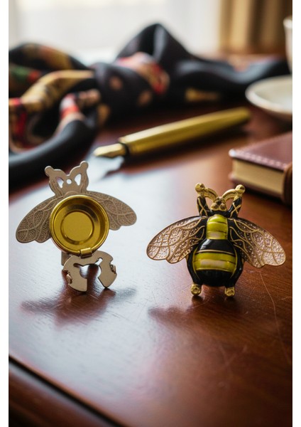 Bal Arısı Kesim Akrilik Düğme Kapağı Broş Klips Toka