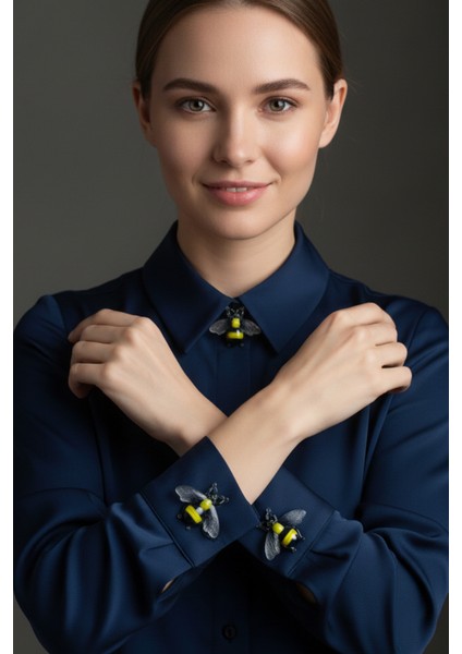 Bal Arısı Kesim Akrilik Düğme Kapağı Broş Klips Toka modelleri