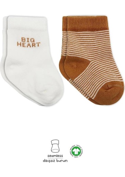 Big Heart Penye Soket Çorap 2’li Hardal, Günlük Kullanım Için Yumuşak