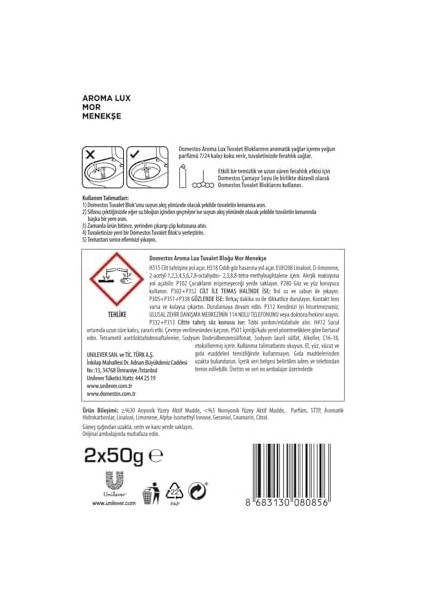Domestos Tuvalet Bloğu Aroma Lux Hibiskus & Kırmızı Meyveler 100 G