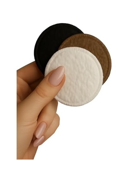 Hatish Yıkanabilir Makyaj Temizleme Pamuğu 3 Adet Beyaz, Siyah, Kahve modelleri