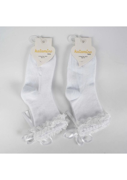 Katamino Ayçıl Aks. Kız Soket Çorap K22230 Beyaz