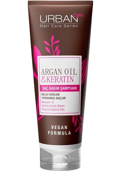 Urban Care Argan Yağı & Keratin Kolay Kırılan Yıpranmış Saçlara Özel Saç Bakım Şampuanı 250 Ml- Vegan fiyatları