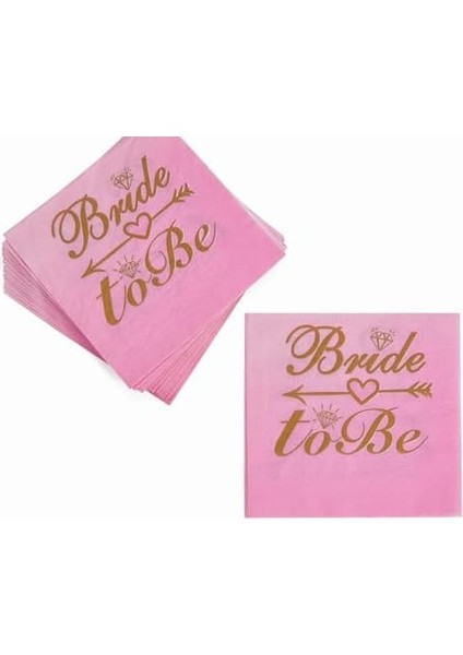 Bride To Be Pembe Altın Baskılı Kağıt Peçete, Bekarlığa Veda Partisi, 20 Adet fiyatları