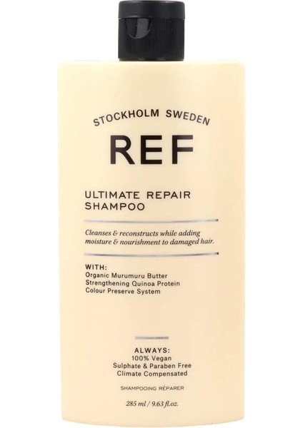 Reference Of Sweden Ref Stockholm-Ref Ultımate Repaır Shampoo 285 ml Hasarlı Saçlar Için Onarıcı ve Besleyici Bakım Şampuanı