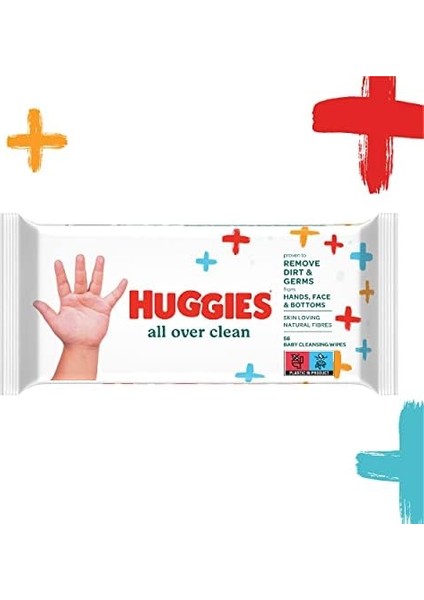 Huggies All Over Clean Bebek Islak Mendil 56 Adet - 10&apos;lu Paket (10 x 56 Paket, Toplam 560 Mendil) (Yüz, El ve Fundulet Için Güvenli) modelleri