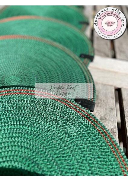 7 Prç Amerikan Servis Seti Supla Hediyelik Hasır Jüt Tress Yemek Masası Davet