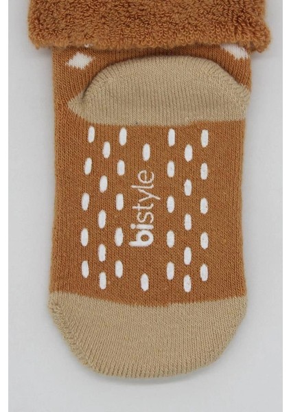 Bistyle Puanlı Kaymaz Havlu Soket Çorap 2'li BS10502 Hardal indirimleri