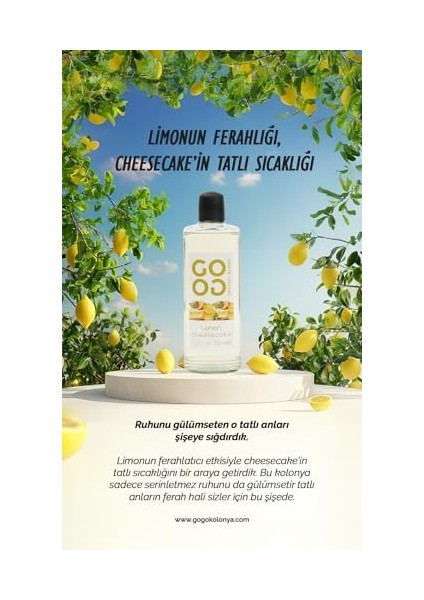 Gogo Lemon Cheesecake Kolonya 250ML Cam Şişe fiyatları