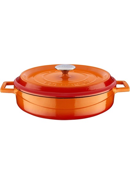 Döküm Çok Amaçlı Yayvan Tencere 28 cm Turuncu - Lv Y St 28 K2